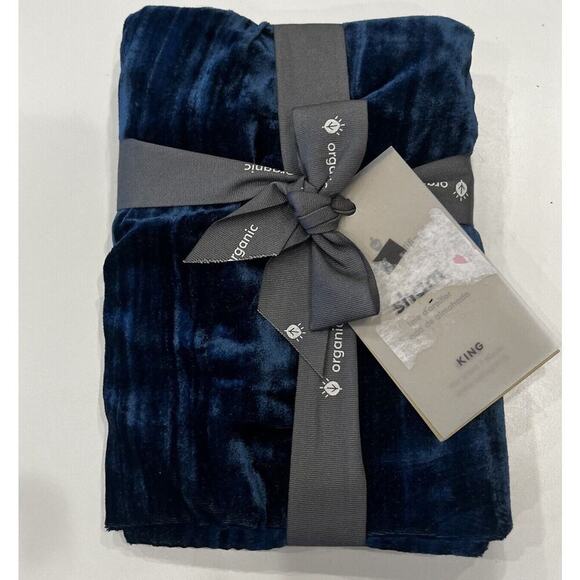 NWT West Elm King Size Velvet Sham Pillowcase Cover Royal Blue - Picture 4 of 7